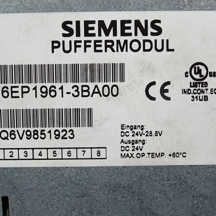 Siemens Puffermodul 6EP1961-3BA00 / Unbenutzt mit Lagerspuren