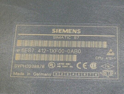 Siemens 6ES7412-1XF00-0AB0 Simatic S7 CPU 412-1 / 6ES7 412-1XF00-0AB0 E: 01