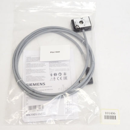 Siemens 3RK1901-1NR22 AS-Interface M12 Abzweig 2m Kabel / Neu OVP