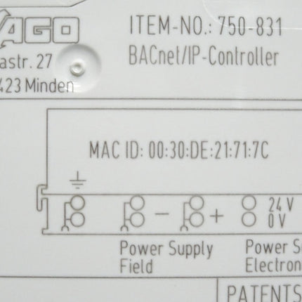 Wago 750-831 Controller BACnet/IP