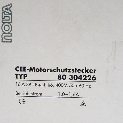 Nolta CEE-Motorschutzstecker 80304226 1.0-1.6A / Neu OVP