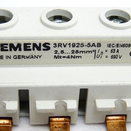 Siemens 3-Phasen-Einspeiseklemme 3RV1925-5AB / Inhalt : 2 Stück