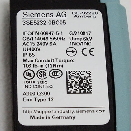 Siemens 3SE5232-0BC05 Positionsschalter / Unbenutzt