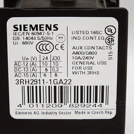 Siemens 3RH2911-1GA22 Hilfsschalter