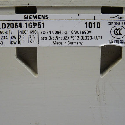 Siemens Lasttrennschalter Hauptschalter 3LD2064-1GP51