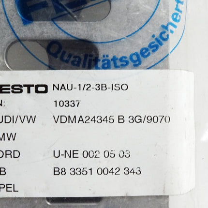 Festo 10337 NAU-1/2-3B-ISO Einzelanschlussplatte / Neu OVP