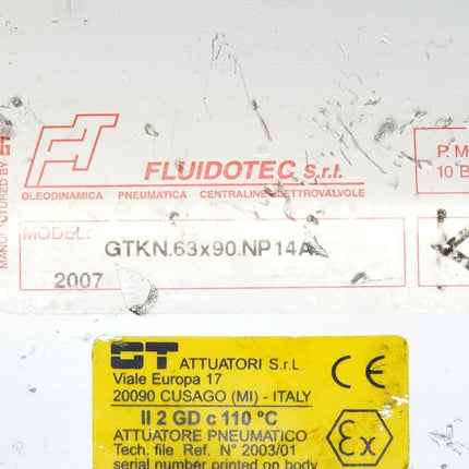 Fluidotec Pneumatik Zylinder GTKN.63x90.NP14A GTKN-63x90-NP14A