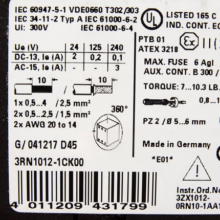 Siemens Simirel 3RN1012-1CK00