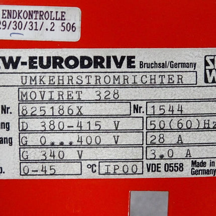 SEW Eurodrive Umkehrstromrichter MOVIRET 328 825186X 0825186X