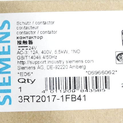 Siemens Schütz 3RT2017-1FB41 / Neu OVP