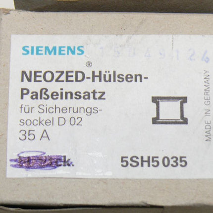 NEU Siemens 5SH5035 Neozed-Hülsen-Paßeinsatz 5SH5 035