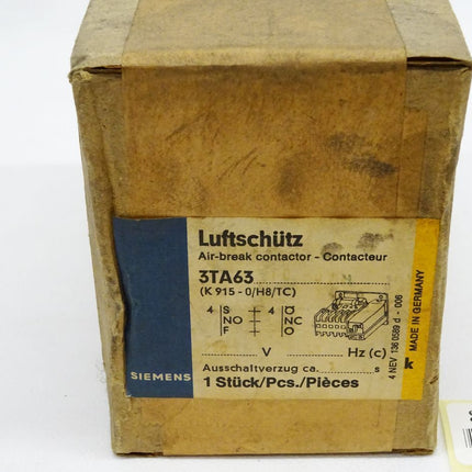 Siemens Luftschütz 3TA63 (K915-0/H8/TC) / neu OVP versigelt