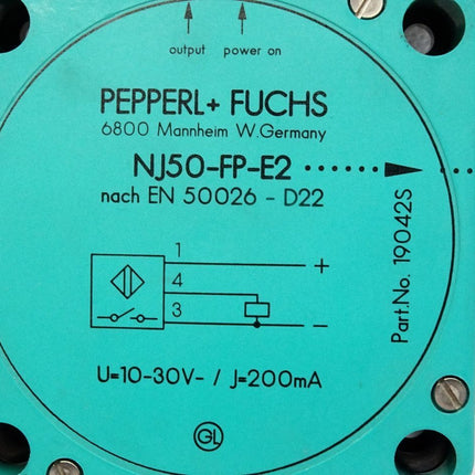 Pepperl+Fuchs 19042 NJ50-FP-E2-P1 Induktiver Sensor / Neu