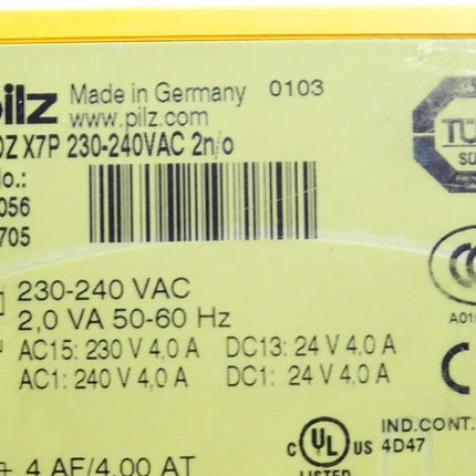 Pilz 777056 PNOZ X7P 230-240VAC 2n/o Sicherheitsschaltgerät