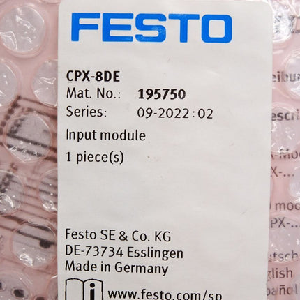 Festo 195750 CPX-8DE Eingangsmodul / Neu OVP versiegelt