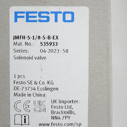 Festo Magnetventil 535933 JMFH-5-1/8-S-B-EX / Neu OVP