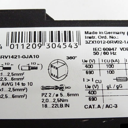 Siemens 3RV1421-0JA10 Leistungsschalter