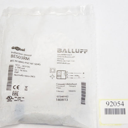 Balluff Inductive Sensor BES03RM BES M18MG-PSC16F-S04G / Neu OVP