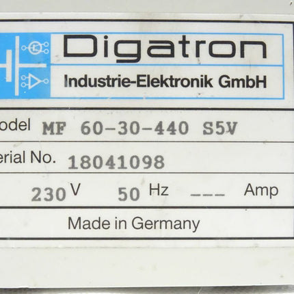 Digatron MF 60-30-440 S5V firing circuits 230V 50Hz