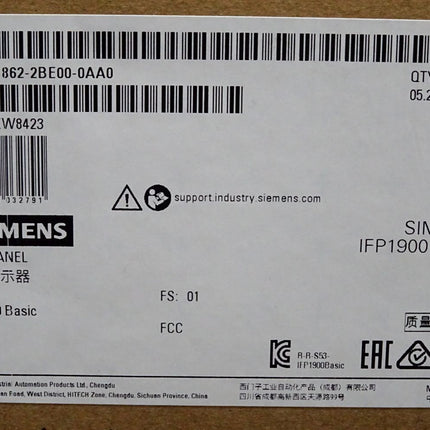 Siemens Flat Panel IFP1900 Basic 6AV7862-2BE00-0AA0 6AV7 862-2BE00-0AA0 / Neu OVP