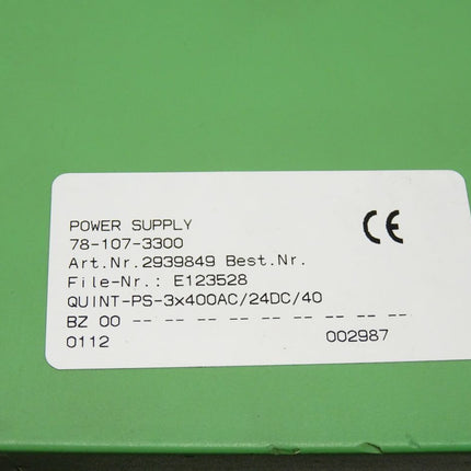 Phoenix Contact Power Supply 78-107-3300 / 2939849 Quint-PS-3x400AC/24DC/40