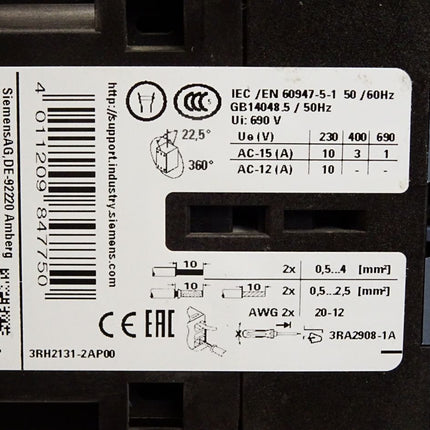 Siemens Sirius 3RH2131-2AP00 Hilfsschütz