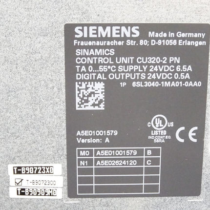 Siemens Sinamics Control Unit CU320-2 PN 6SL3040-1MA01-0AA0