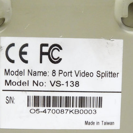 Aten Roline VGA Splitter / 8 Port Video Splitter / 300MHz / VS-138 / VS138