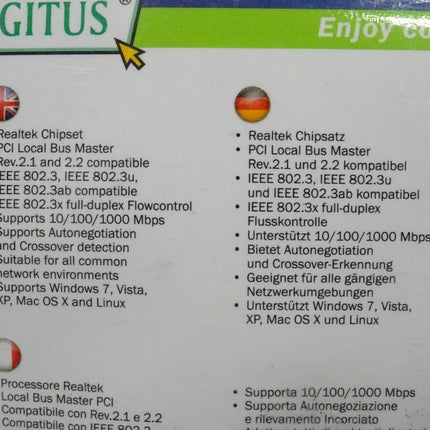 Digitus Network PCI Adapter 10/100/1000 MBPS NEU/OVP