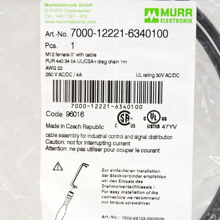 Murr Elektronik 7000-12221-6340100 / Neu OVP