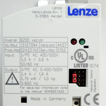 Lenze 8200 vector 13127094 E82EV751_4C 0.75kW