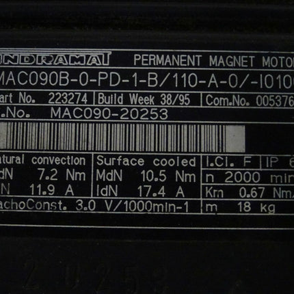 Indramat MAC090B-0PD-1-B/110-A-0/I01000 Servomotor