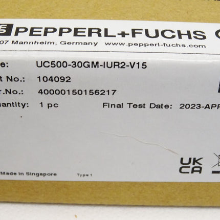 Pepperl+Fuchs Ultraschallsensor 104092 UC500-30GM-IUR2-V15 / Neu OVP