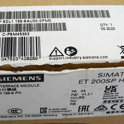 Siemens ET200SP IM155-6 PN 6DL1155-6AU00-0PM0 6DL1 155-6AU00-0PM0 / Neu OVP