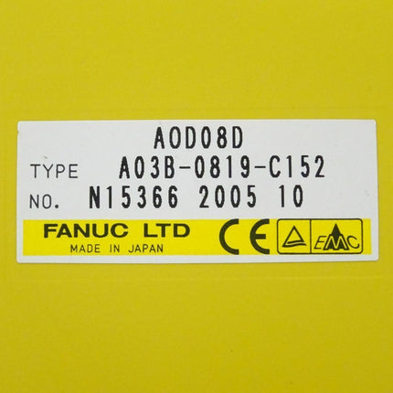 Fanuc A03B-0819-C152 Output Module AOD08D N15366 2005-10