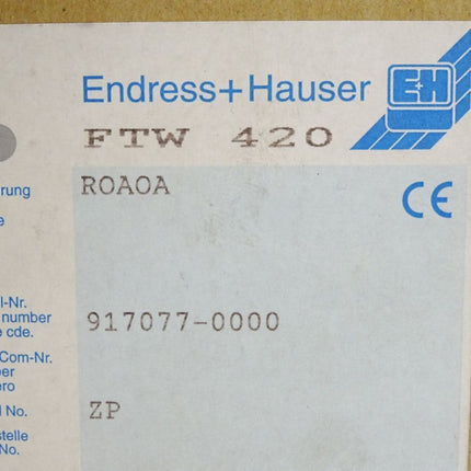 Endress+Hauser Nivotester FTW420 FTW 420 ROAOA 917077-0000 / Neu OVP