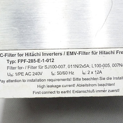 Hitachi Frequenzumrichter L100-005NFE 0.55kW mit EMV Filter FPF-285-E-1-012