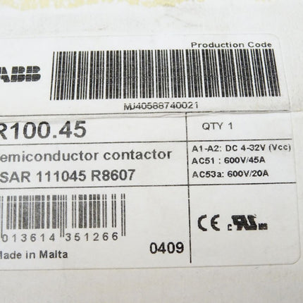 ABB R100.45 1SAR111045R8607 Semiconductor Contactor / Neu OVP