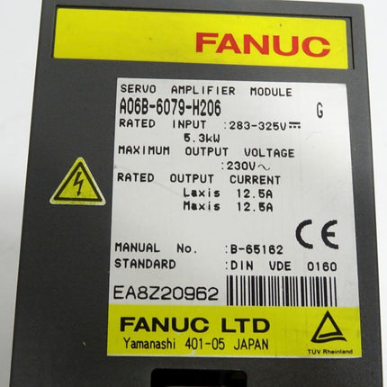 Fanuc Servo Amplifier Module A06B-6079-H206 5.3kW A99L-0162-0002 SHP-002