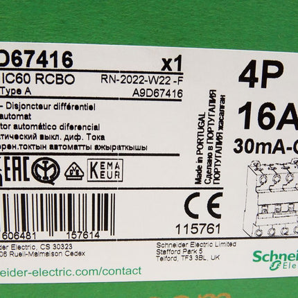 Schneider Electric FI/LS-Schalter iC60N A9D67416 / Neu OVP