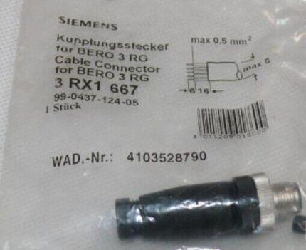 Siemens 3RX1667 Kupplungsstecker für BERO 3 RG/ Connector 3 RG / 3 RX1 667