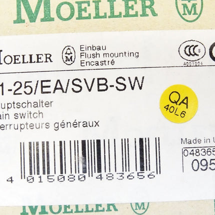 Moeller Hauptschalter P1-25/EA/SVB-SW / Neu OVP