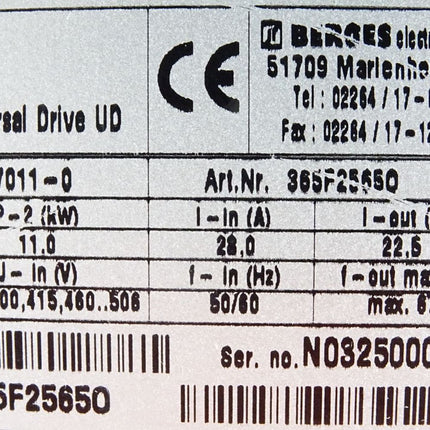 Berges Electronic Universal Drive UD 7011-0 365F25650