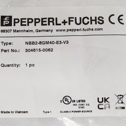 Pepperl+Fuchs Induktiver Sensor NBB2-8GM40-E3-V3 304615-0062 / Neu OVP