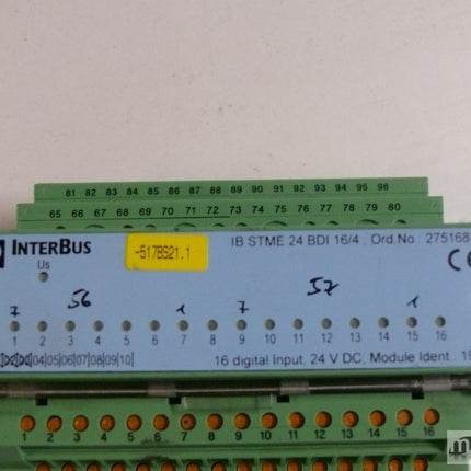 Phoenix Contact IB STME 24 BDI 16/4 / 2751687 I/O Interbus Module + 2722001//