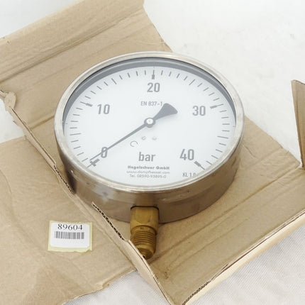 Hagelschuer Rohrfedermanometer EN837-1 / 0...40bar / MR-20 160040 / Neu OVP