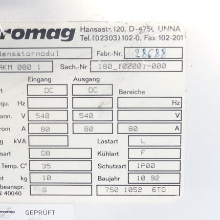 Stromag AKM 080.1 Kondensatormodul / 180_102001-000