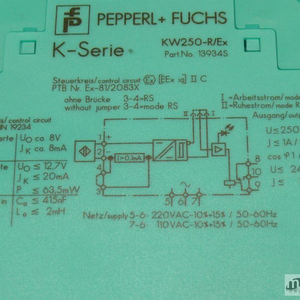 Pepperl+Fuchs KW 250-R/Ex Steuerkreis K-Serie Pepperl+Fuchs KW250-R/Ex