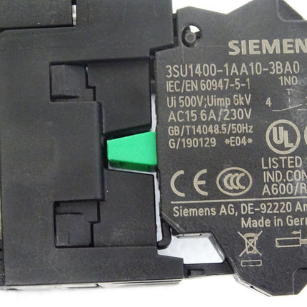 Siemens Drucktaster schwarz + 3SU1400-1AA10-3BA0 / Neuwertig