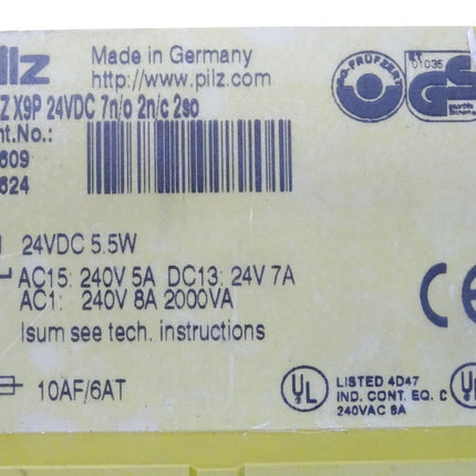 Pilz PNOZ X9P 24VDC 7n/o 2n/c 2so / 777609